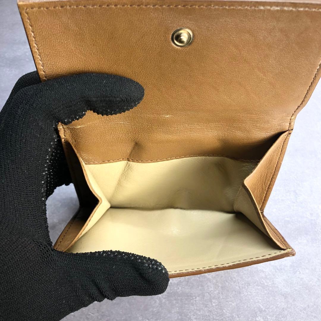 BOTTEGA　ボッテガヴェネタ　イントレチャート　ブラウン　レザー　折り財布