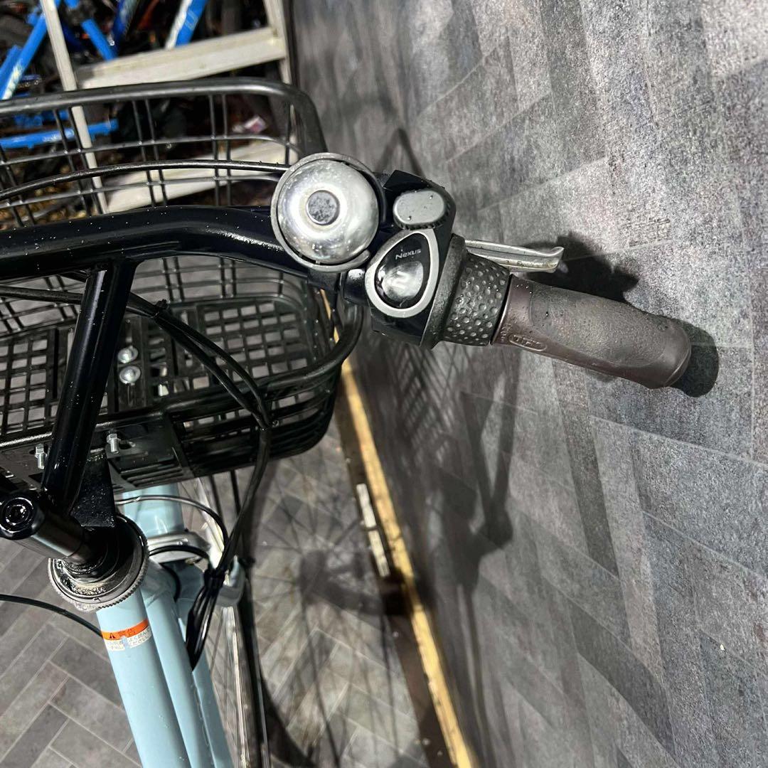 水色 電動アシスト自転車 前カゴ付き