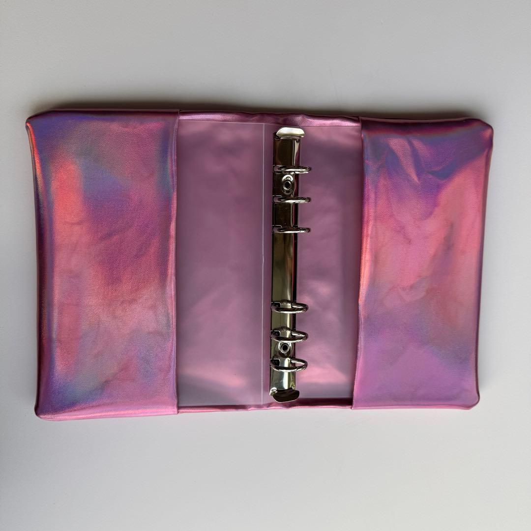 バインダーカバー　オーロラピンク　A6 韓国　貯金