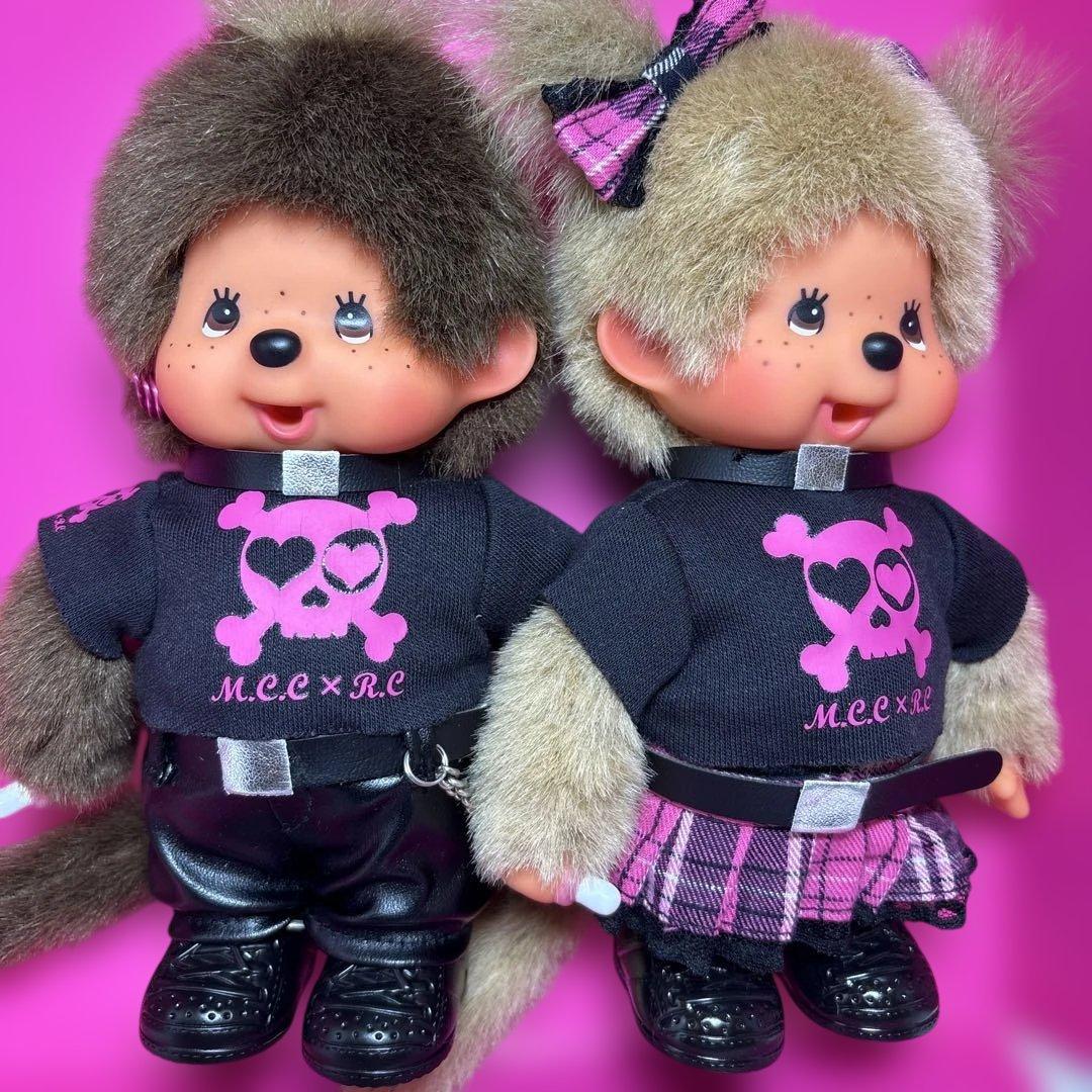 新品 ラブリーパンク モンチッチ ペア monchhichi 582