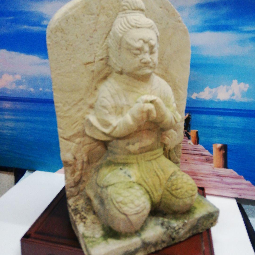 仏教美術石仏石灰岩高さ４６センチサイズ重量１０キログラム地域詳細不明オブジェ置物