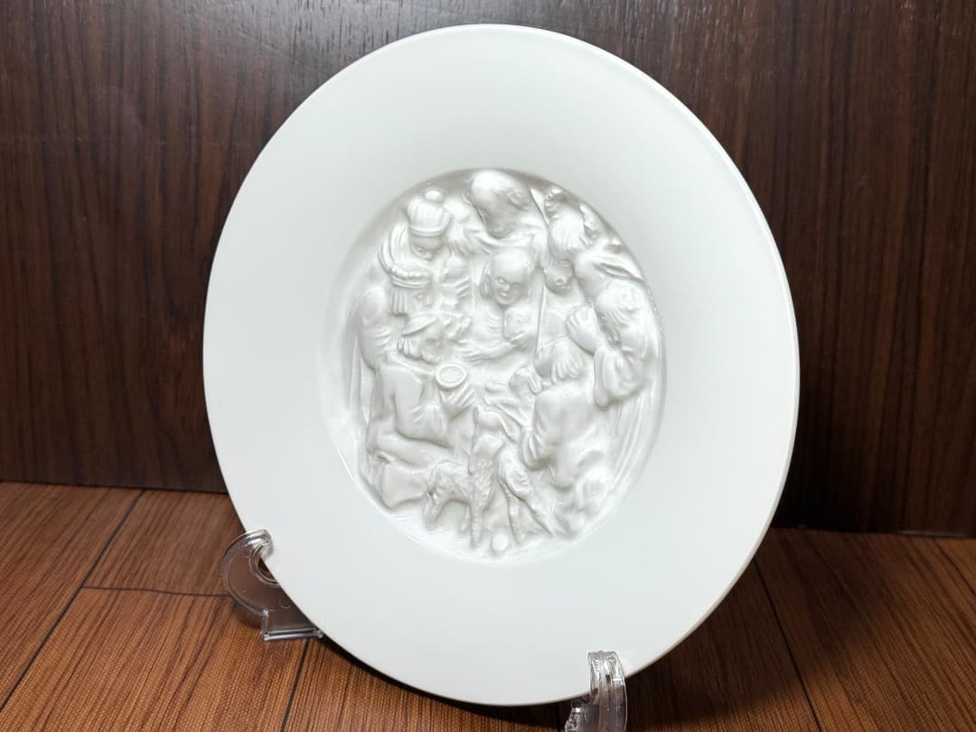 【アンティーク極美品】 KPM 1930年頃 クリスマスプレート 白磁皿 壁掛け