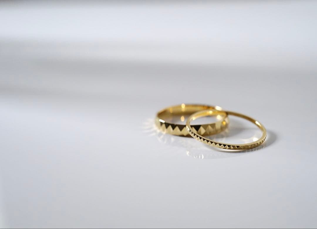 保証書付き　RAPA 18k スタッズ リング