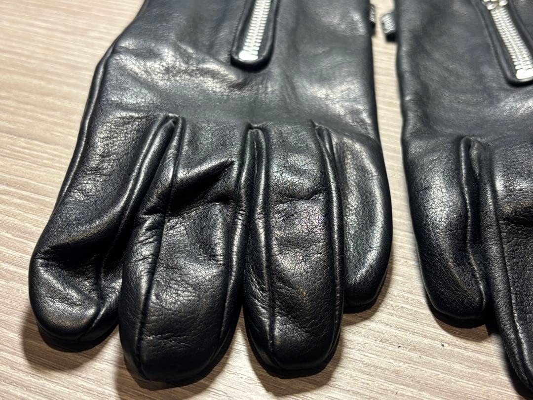 Schott ショット　革手袋　ジップ　レザーグローブ　Mサイズ　ブラック
