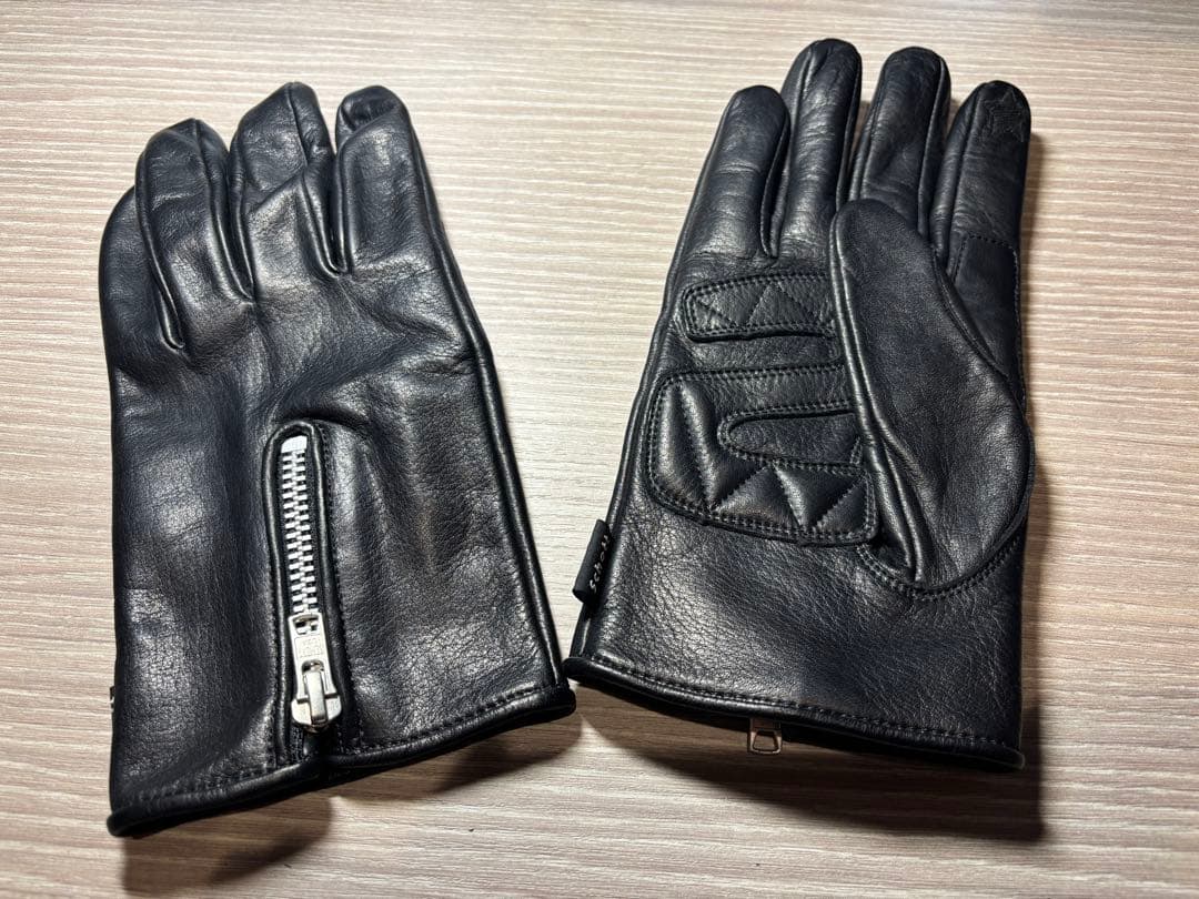 Schott ショット　革手袋　ジップ　レザーグローブ　Mサイズ　ブラック