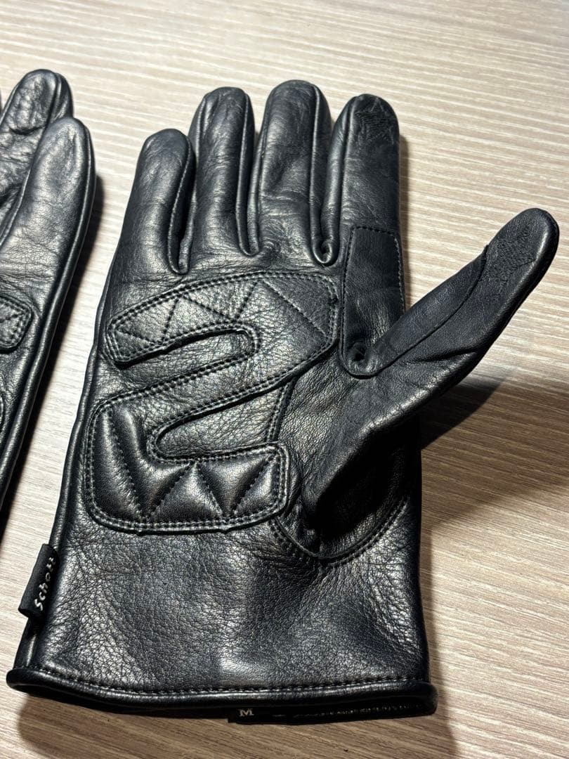 Schott ショット　革手袋　ジップ　レザーグローブ　Mサイズ　ブラック