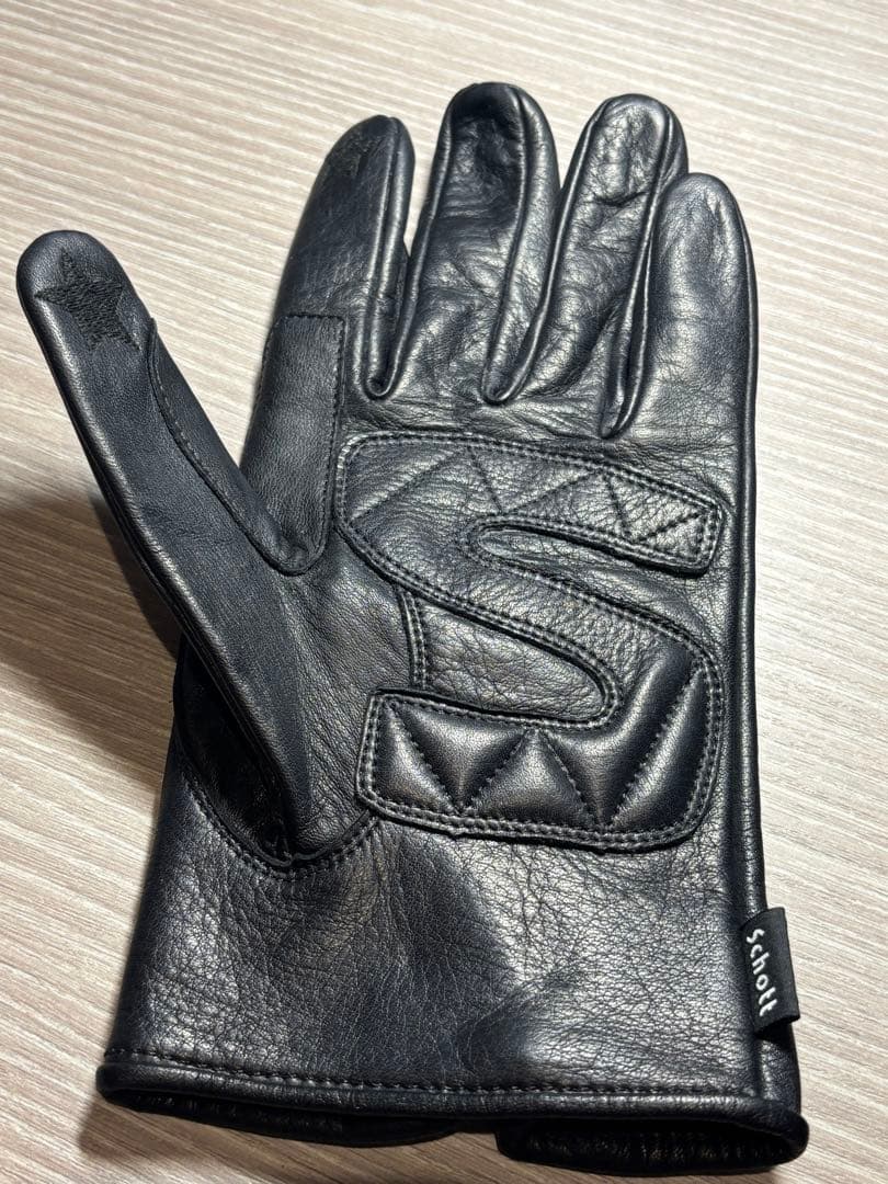 Schott ショット　革手袋　ジップ　レザーグローブ　Mサイズ　ブラック