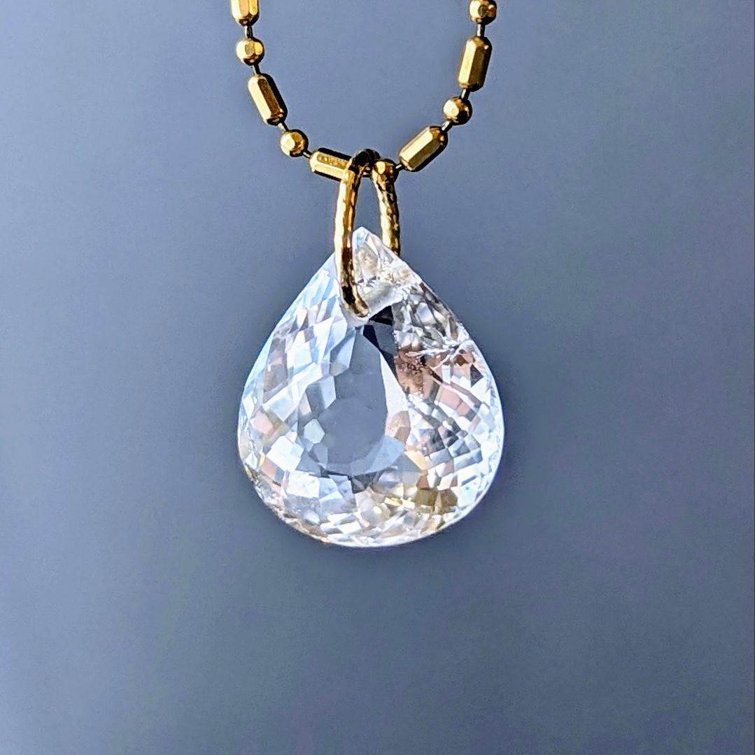 ♢Lacie♢K18 モルガナイト3.87ct ネックレスチャーム