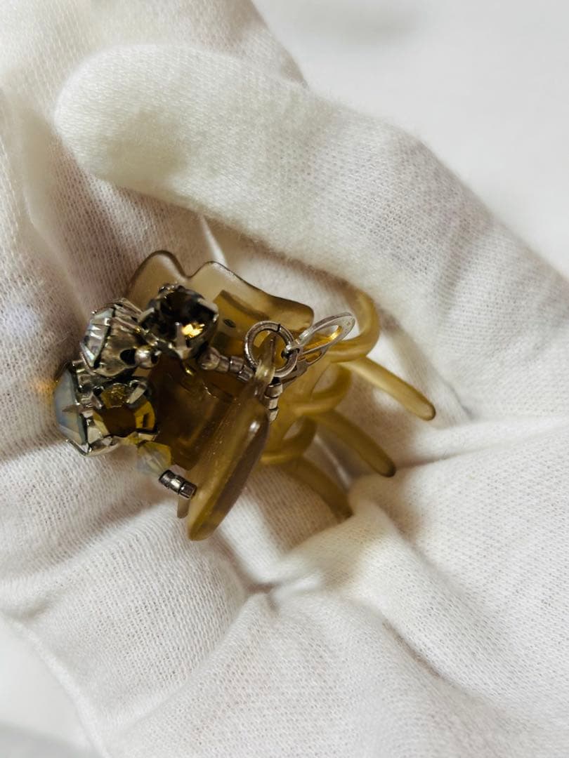 【2個】コンプレックスビズ　デザートクリップ　　大　中　ゴールド　黄　クリップ