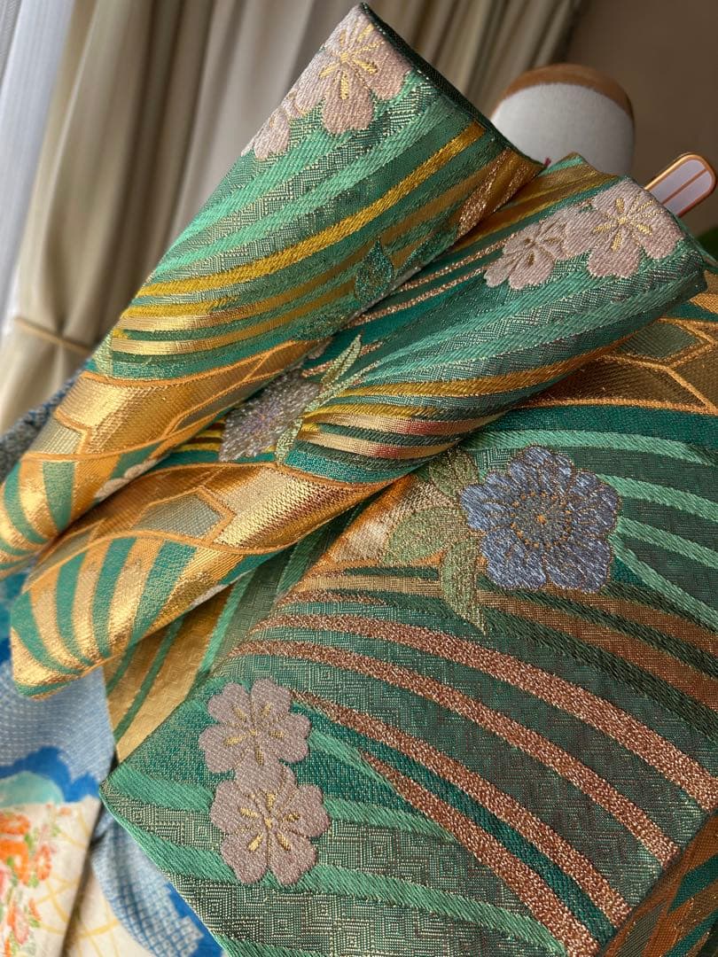 振袖フルセット 空色スカイブルー×白 総絞り 金駒刺繍