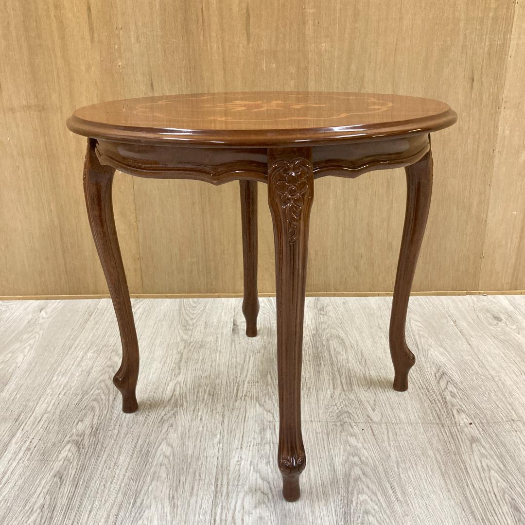 イタリア製　象嵌　猫脚　サイドテーブル　コーヒーテーブル