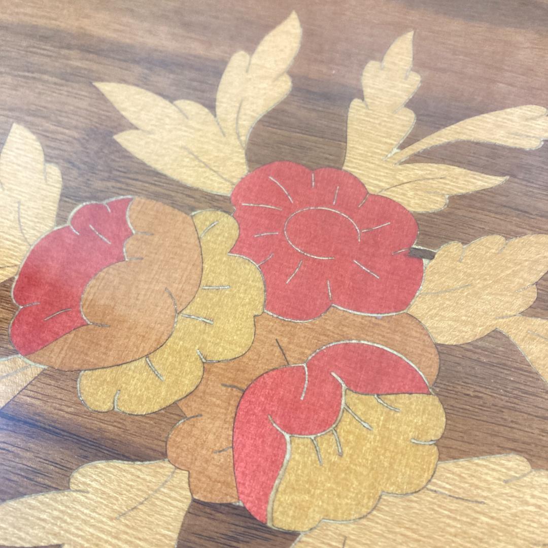 イタリア製　象嵌　猫脚　サイドテーブル　コーヒーテーブル