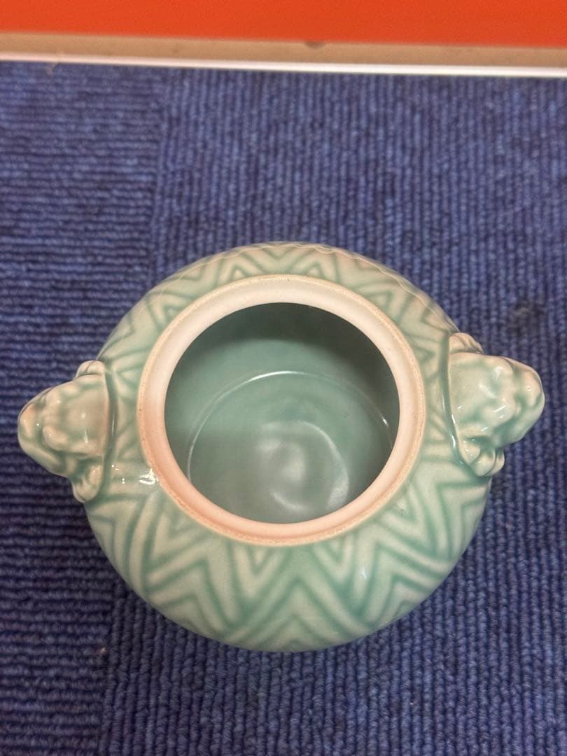 1661 清兵衞　青磁　獅子　香炉