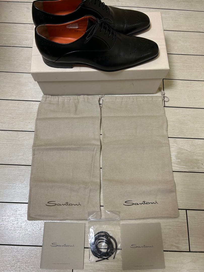 Santoni ブラックオックスフォードシューズ　11542