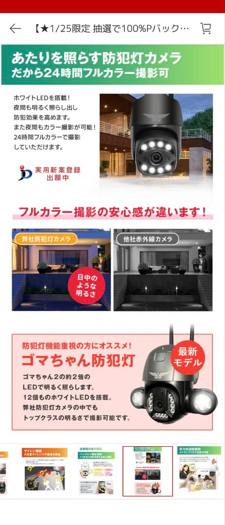 防犯カメラ　電源アダプタータイプ　塚本無線　WTW-EAGLE SDカード無し