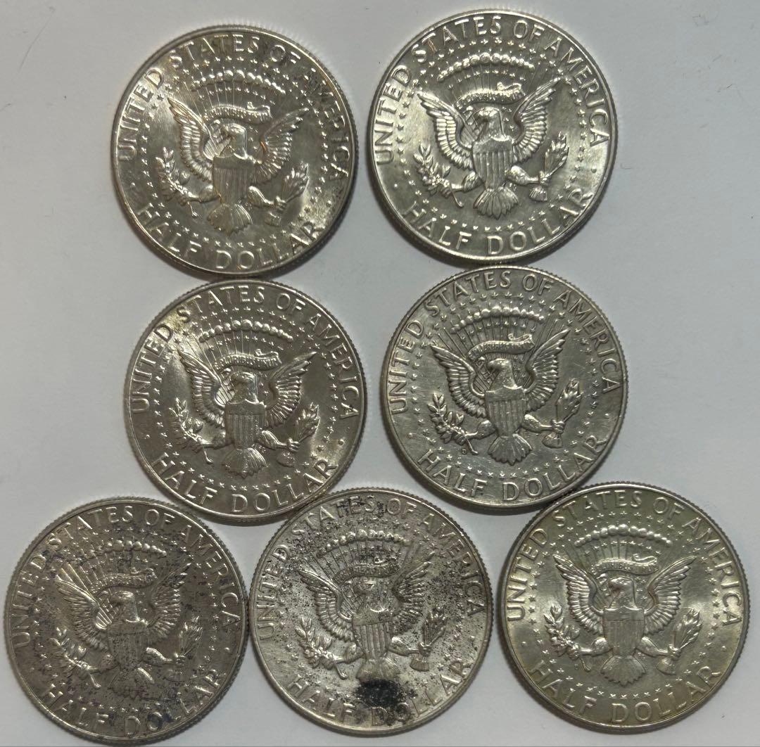 1964 ケネディハーフダラー銀貨 7枚セット