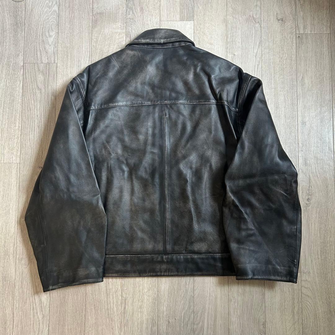 メゾンスペシャル シープレザー シングルライダージャケット ダークブラック