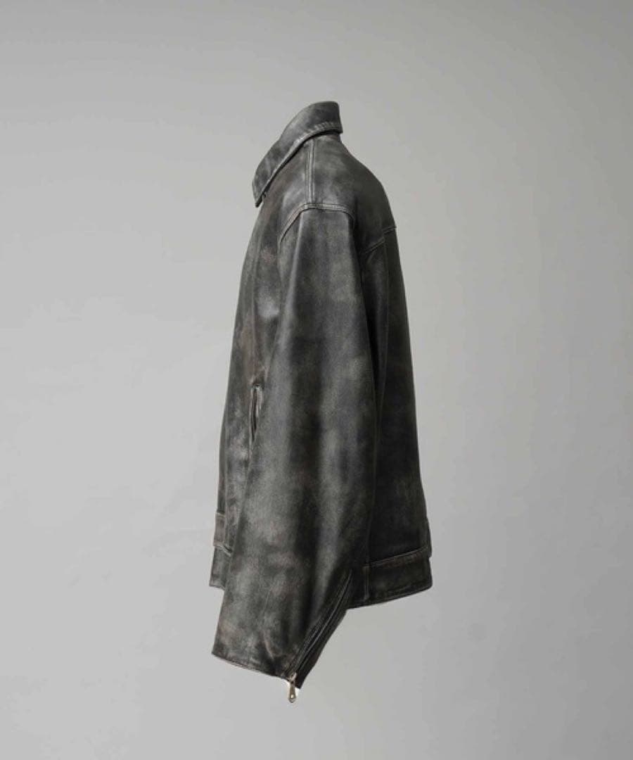 メゾンスペシャル シープレザー シングルライダージャケット ダークブラック