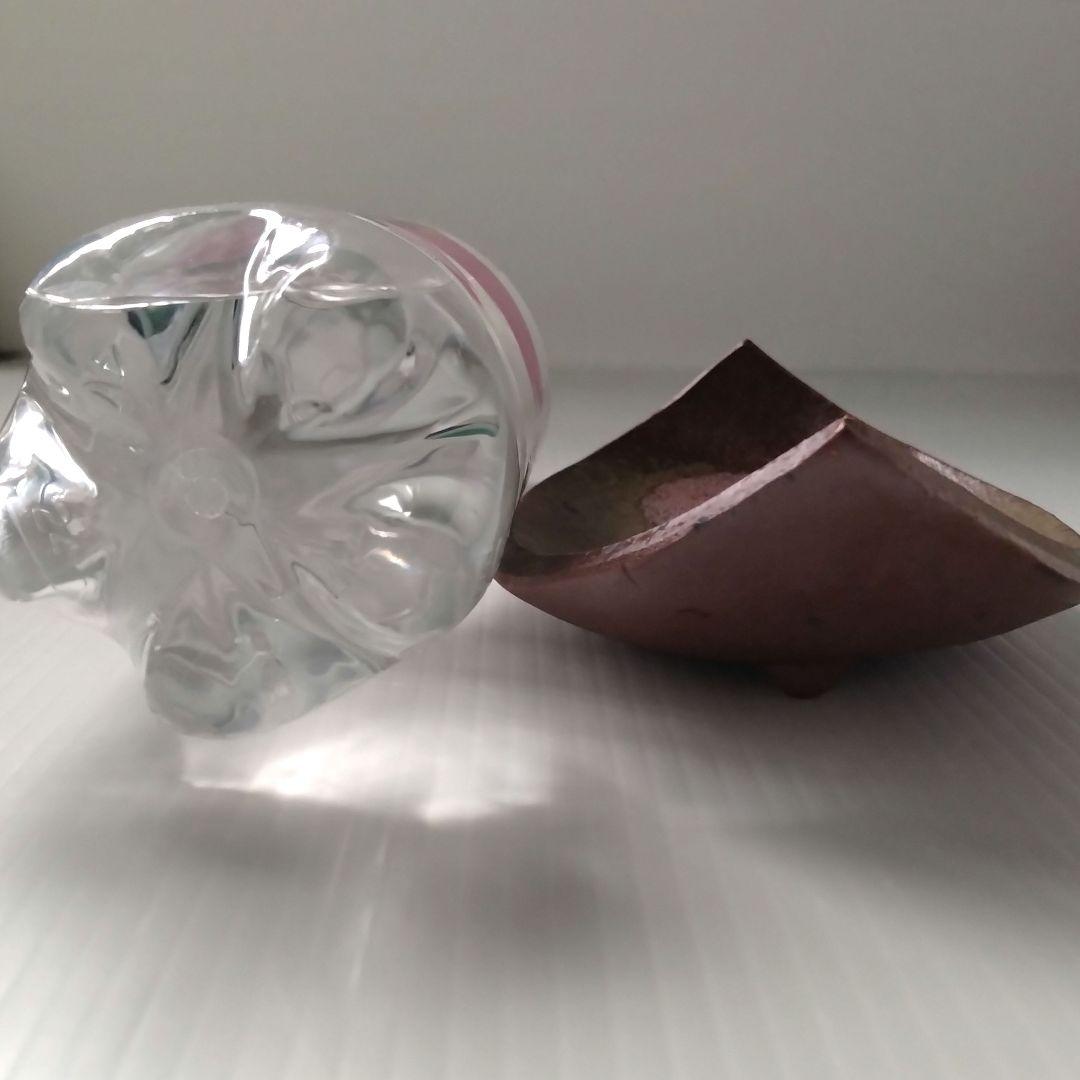 ① 備前焼 北大路魯山人写し たたき皿 三つ足 舟形 長皿 和食器 足付き 4客