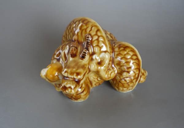 九谷焼　徳田八十吉 龍　竜　フィギュリン　置物 共箱 文化勲章 2354