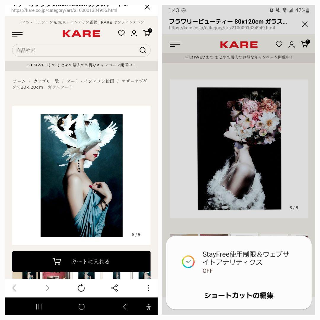 kare ガラスアート　二枚セット