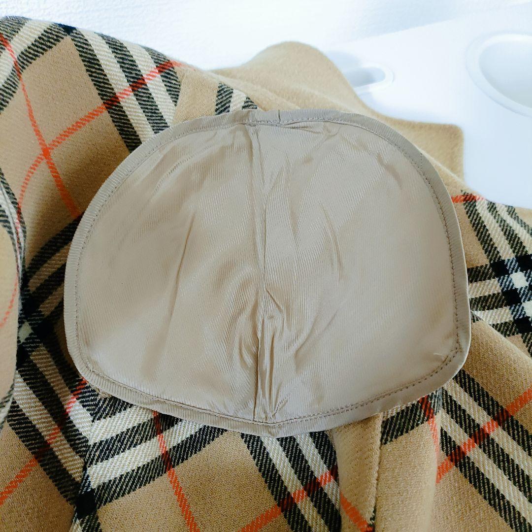 バーバリー カシミヤ混 ダブルフェイスコート ノバチェック ベージュ　金ボタン