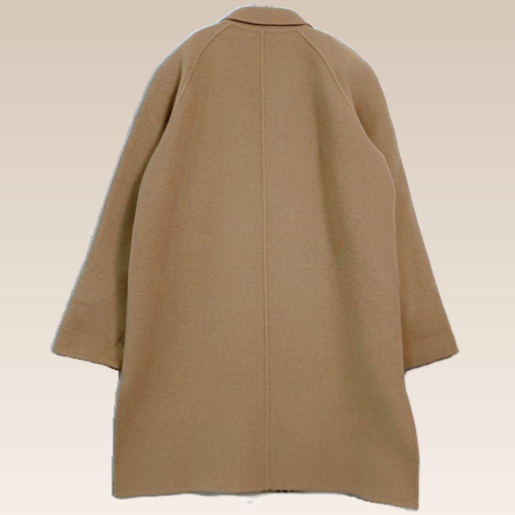 バーバリー カシミヤ混 ダブルフェイスコート ノバチェック ベージュ　金ボタン