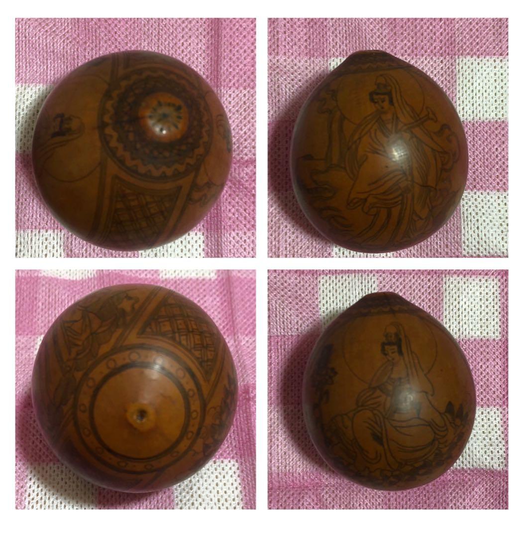 ひょうたん雕り工芸品2点