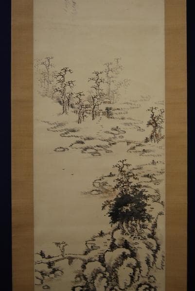 真作/横山昴雲/雪景山水人物図/布袋屋掛軸HB-463