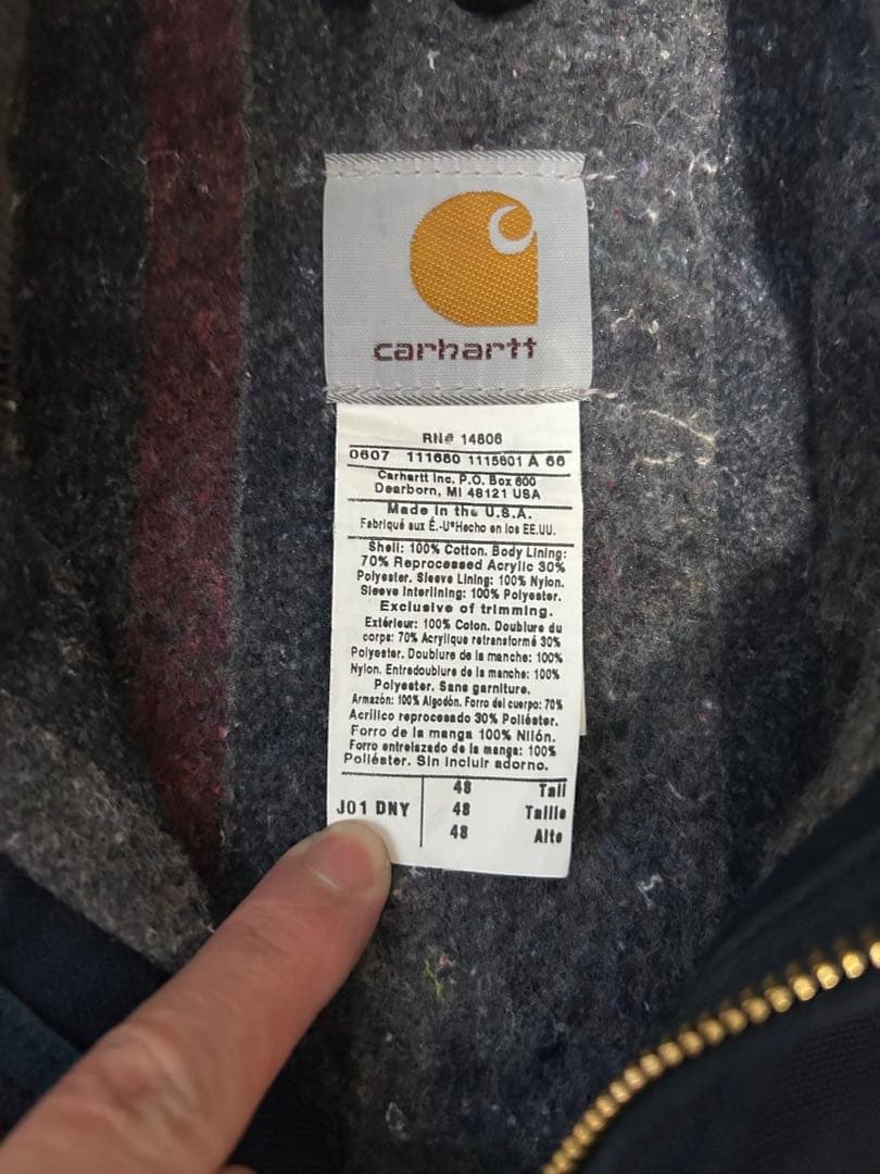 Carhartt ネイビー デトロイトジャケット　48 tall