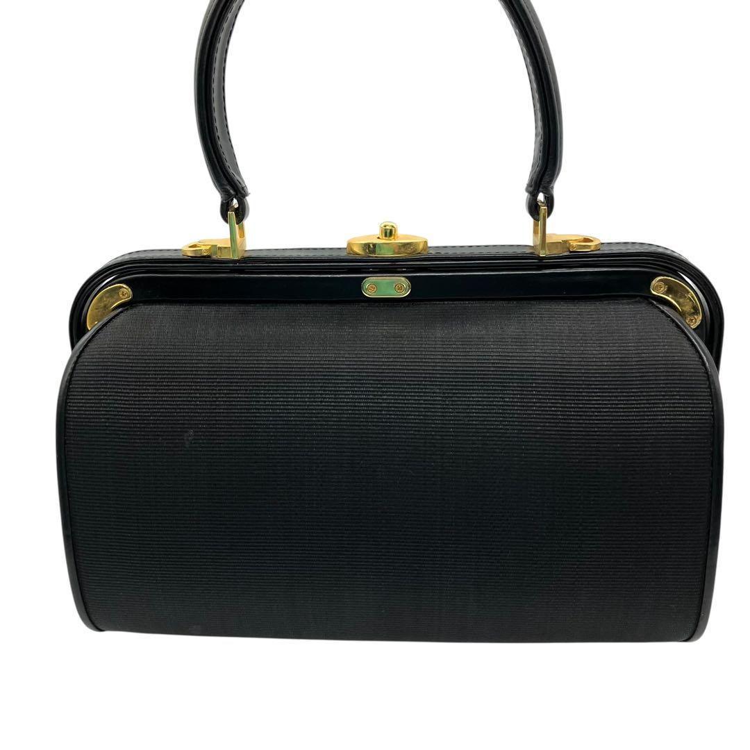 良品 2145 COSTL aspaハンドバッグ がま口 ホースヘアー レザー