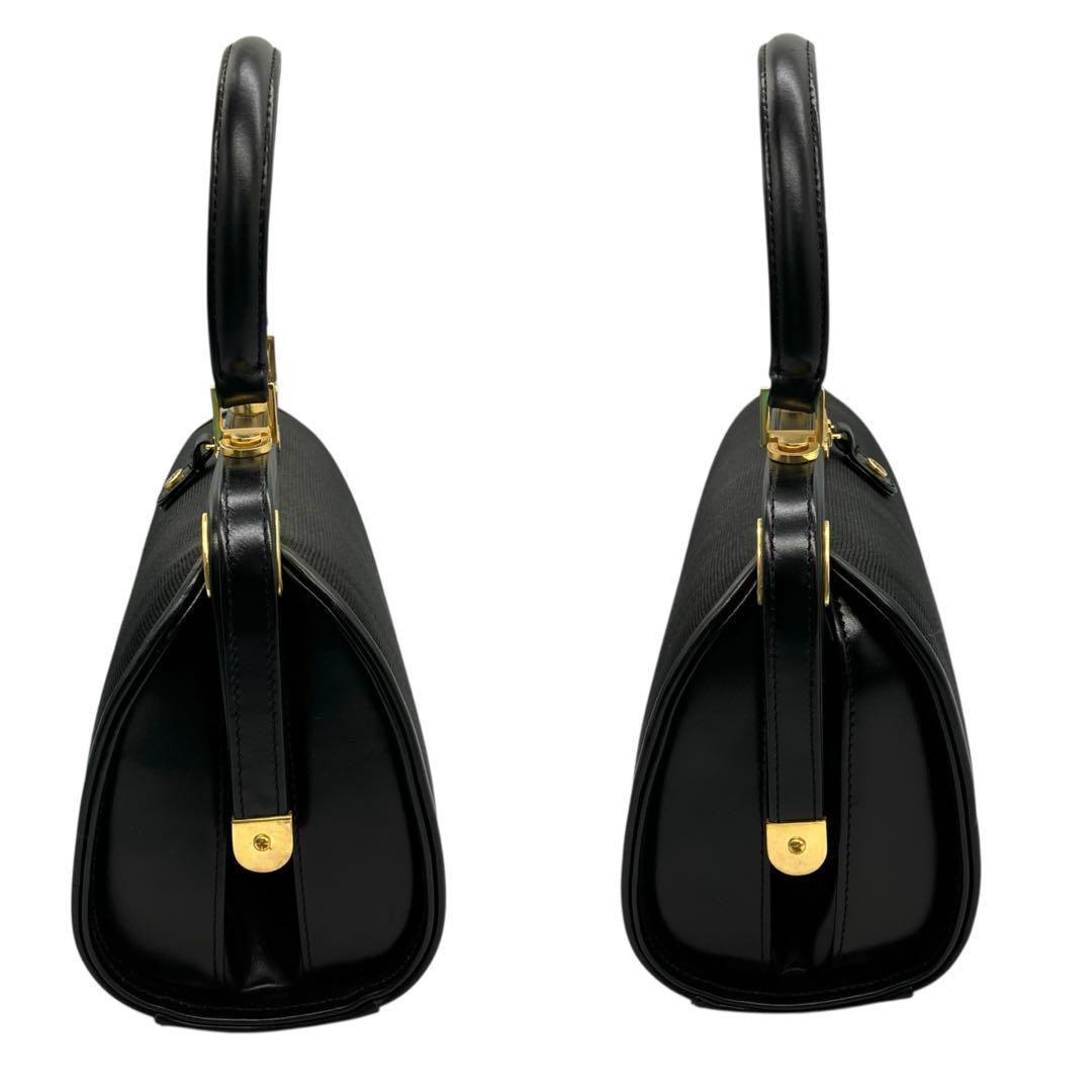 良品 2145 COSTL aspaハンドバッグ がま口 ホースヘアー レザー