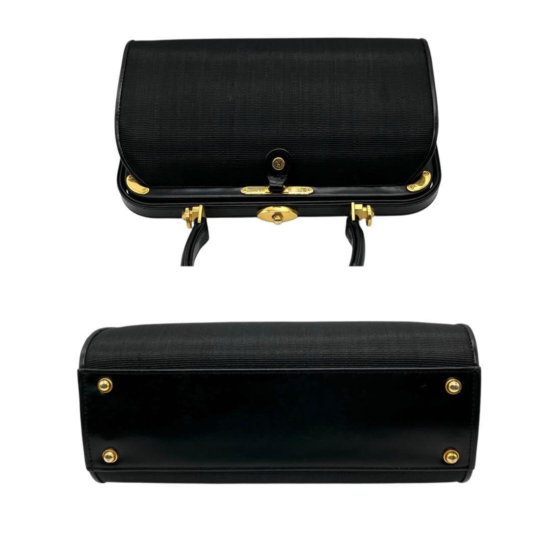 良品 2145 COSTL aspaハンドバッグ がま口 ホースヘアー レザー