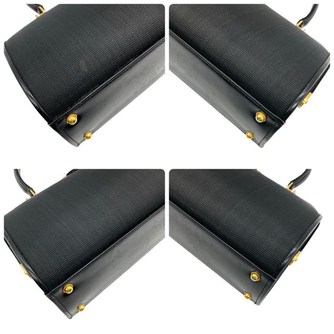 良品 2145 COSTL aspaハンドバッグ がま口 ホースヘアー レザー