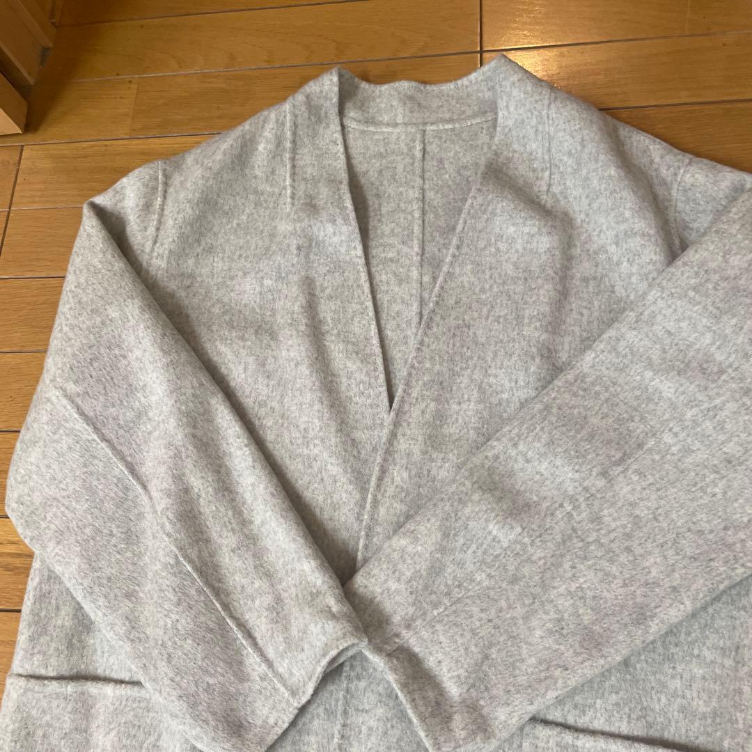 グレー チェスターコート ウール混紡