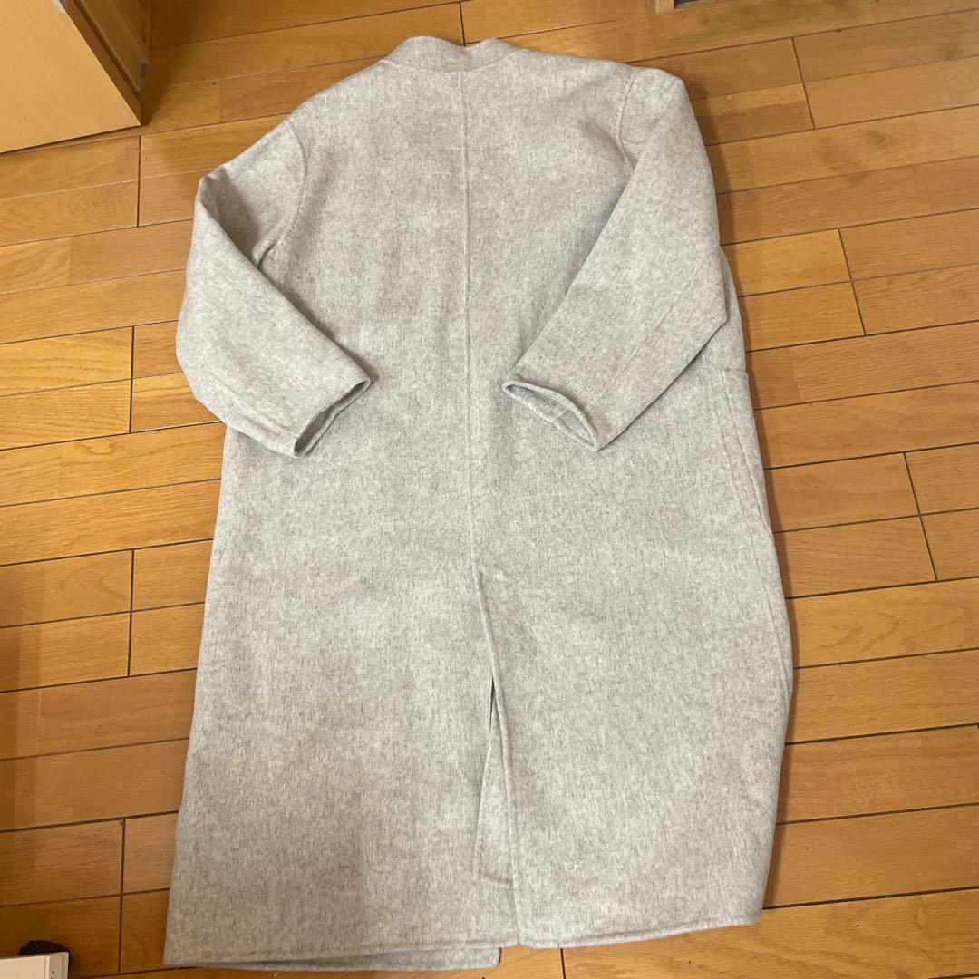 グレー チェスターコート ウール混紡