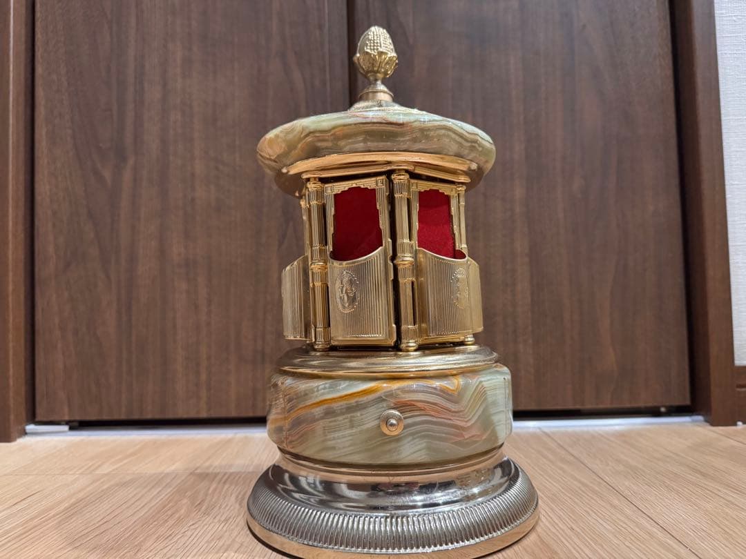 イタリア製オルゴール付き大理石シガレットケース葉巻入れ