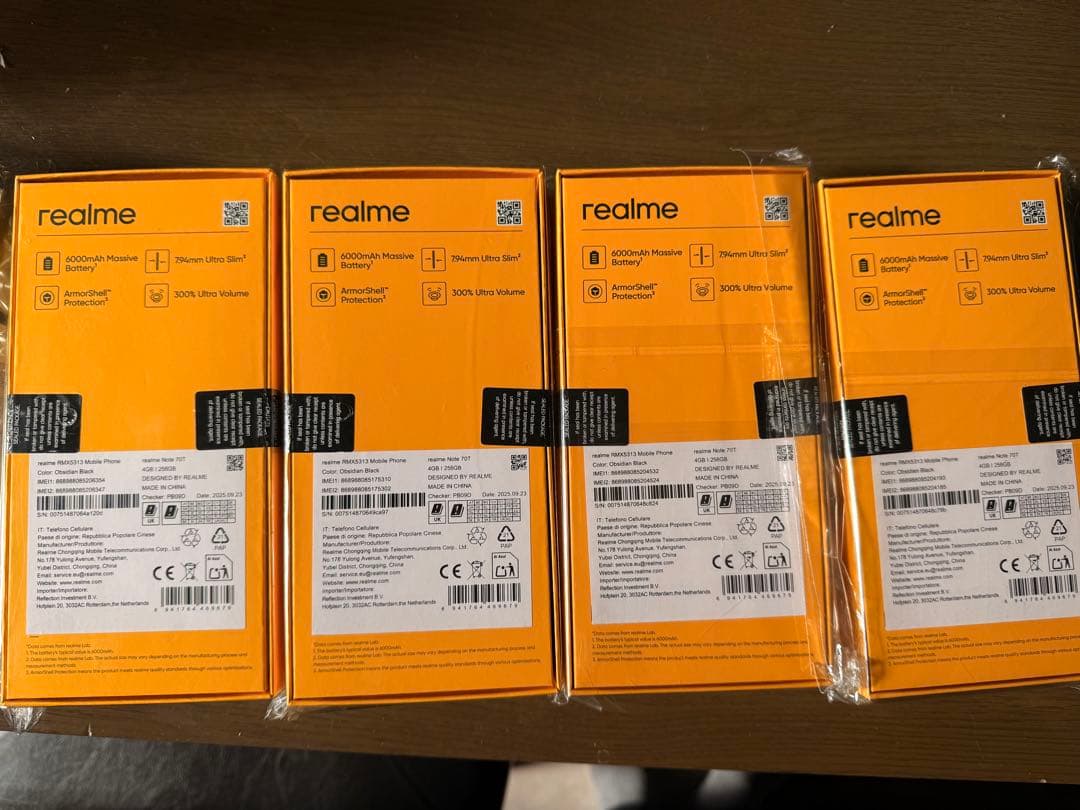 realme Note 70T ブラック4GB/256GB 4台セット未開封