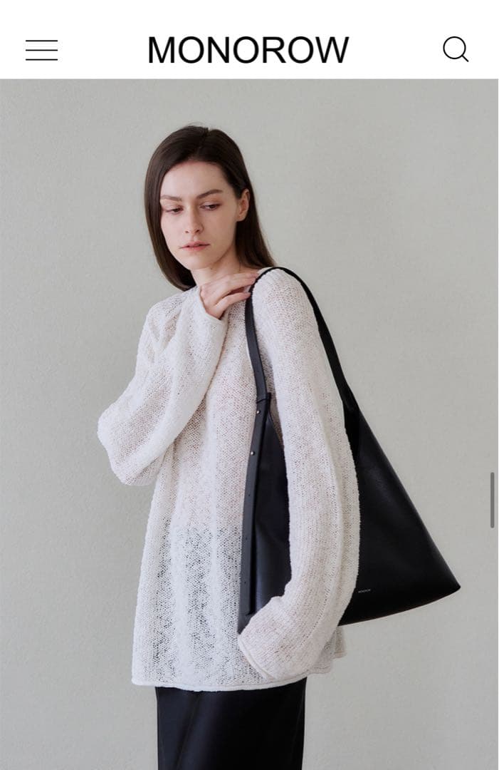 MONOROW ブラックショルダーバッグ エンジェルバッグ