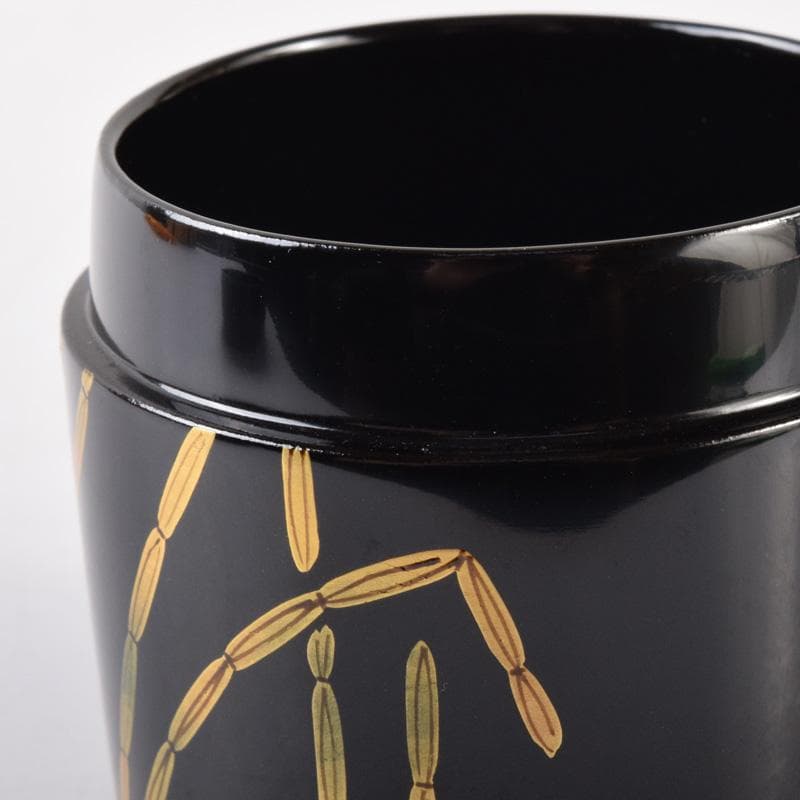 茶道具　黒漆　斎藤宗甫作　草蒔絵　棗　共布共箱　V　7338