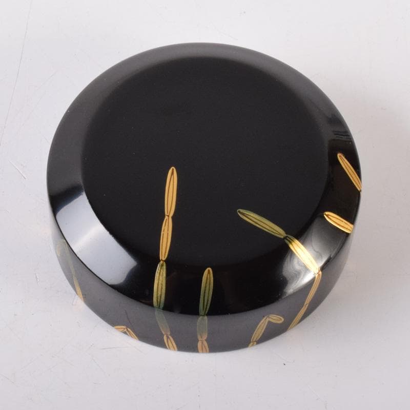 茶道具　黒漆　斎藤宗甫作　草蒔絵　棗　共布共箱　V　7338