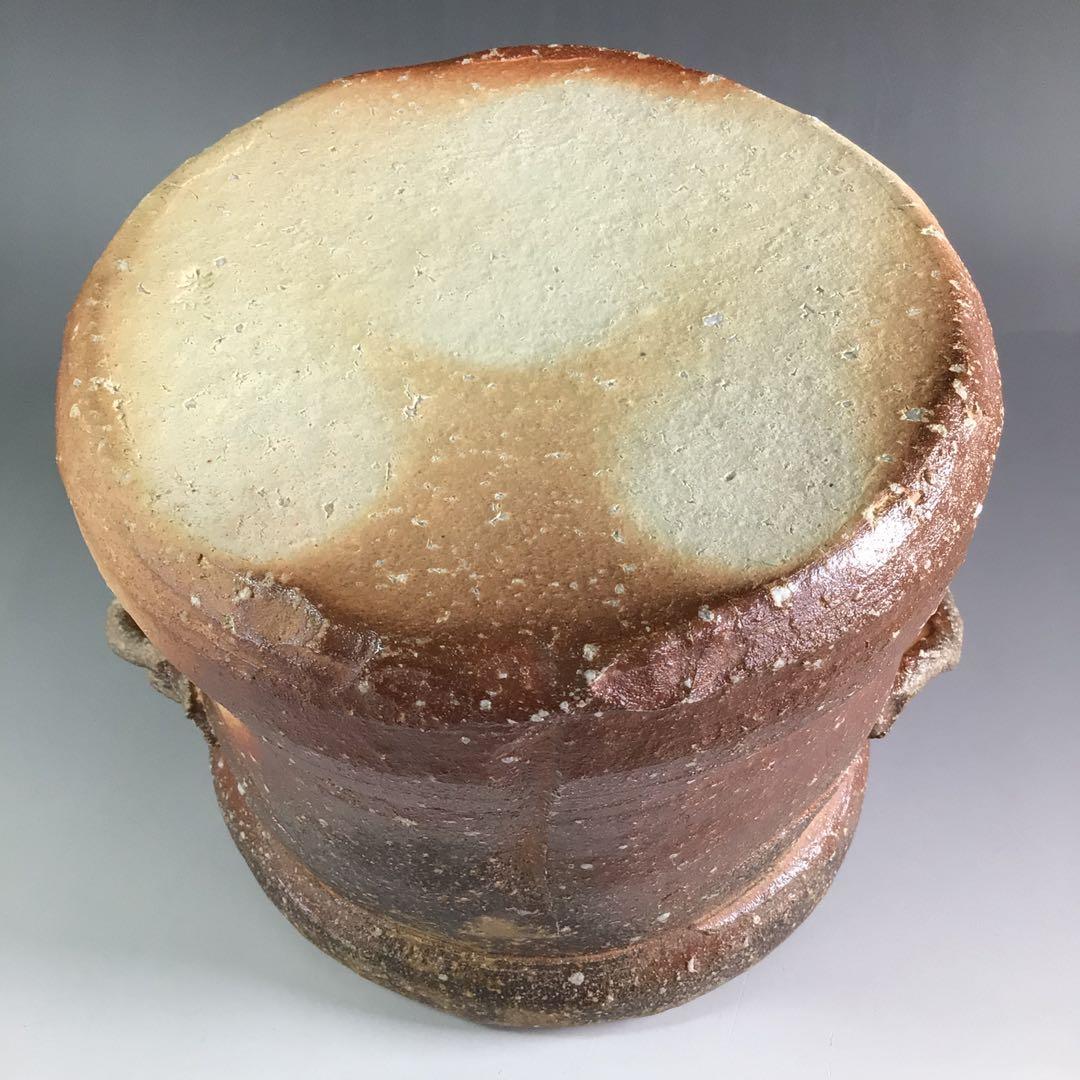 Ｒ６５４　水指　『信楽焼』『上田光春造』『表千家　堀内宗心（兼中斎）箱書』　共箱