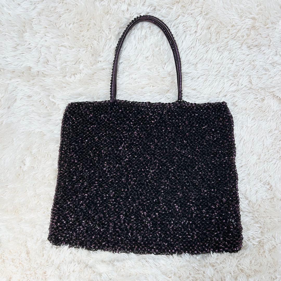 アンテプリマ スクエアラージ トートバッグ パープル　チャーム