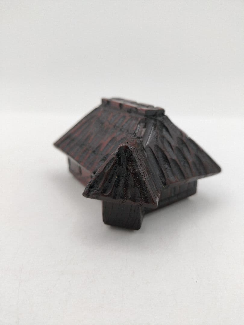 b666 香合 草庵 苫屋 家 和田謹斎 木箱 茶道具 古物