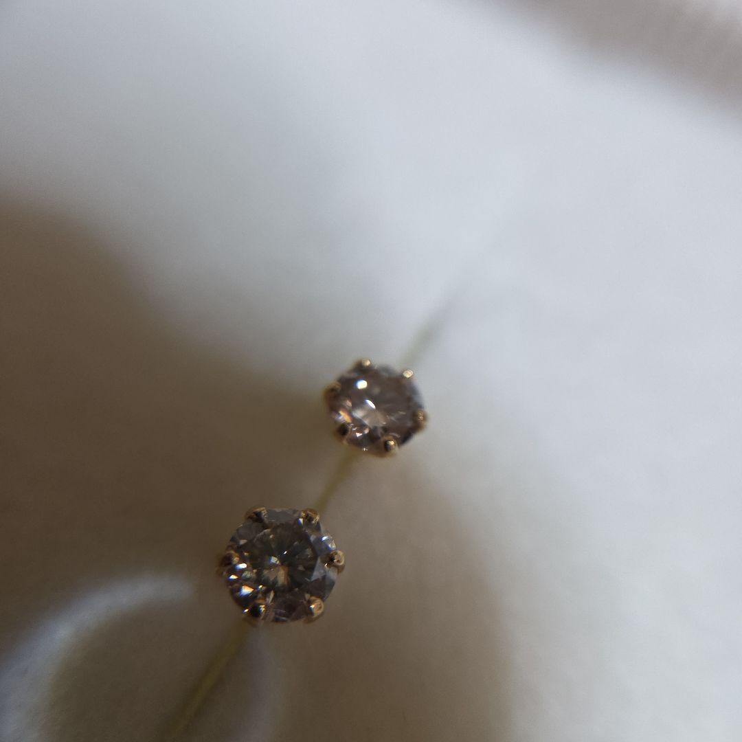 K18YG 1粒 ダイヤ 0.3ct ピアス