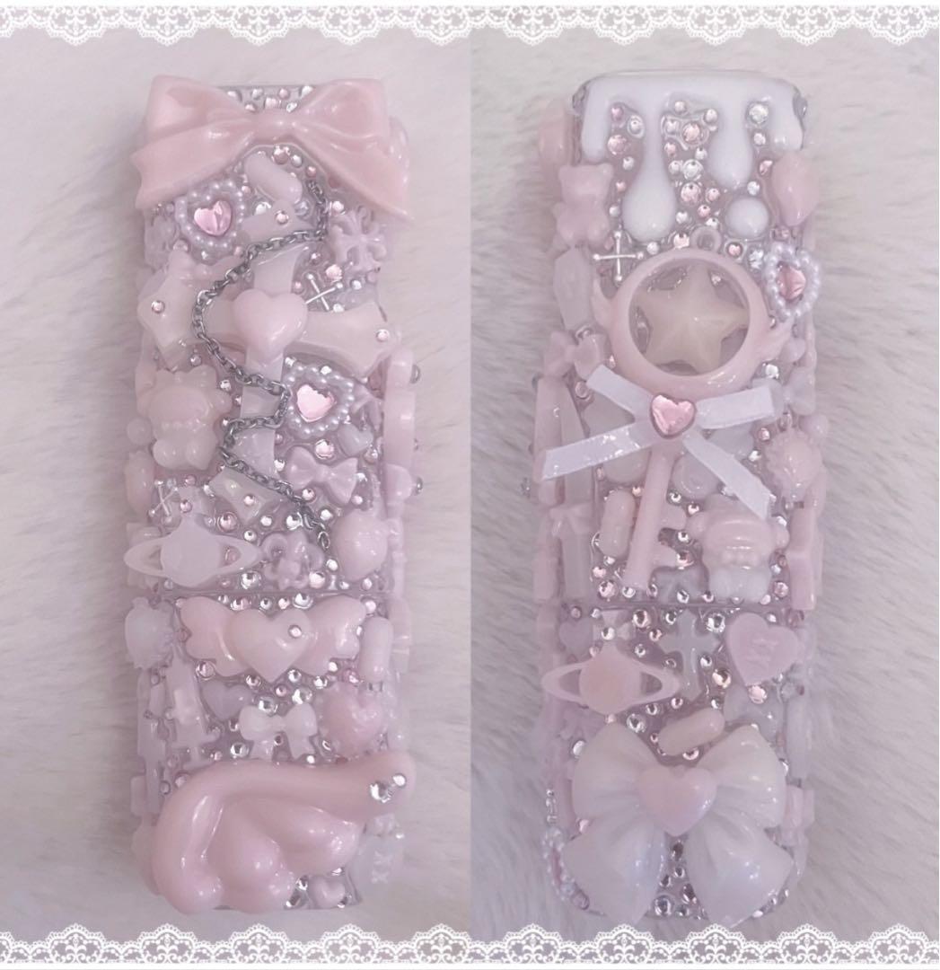 現品 iQOS イルマワン デコケース ハンドメイド 量産型 地雷系 ピンク 白