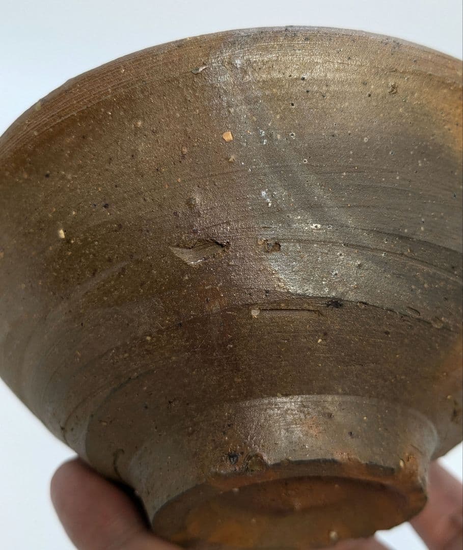 岡山県重要無形文化財 森陶岳 備前焼 金彩緋襷茶盌 合箱 抹茶碗 茶道具 茶器