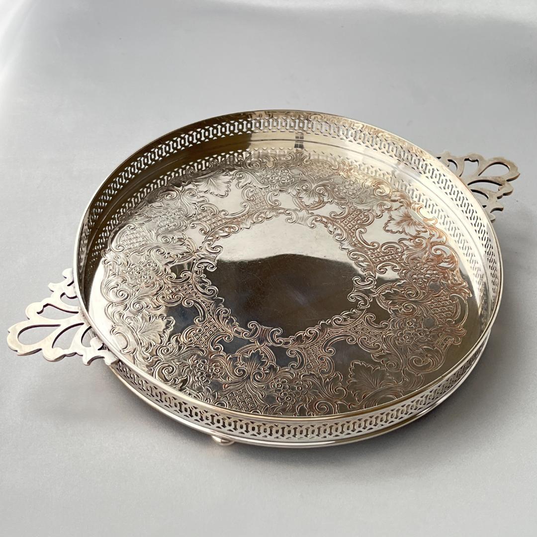 カードトレー / ドリンクトレー 直径18cm【シルバープレート】