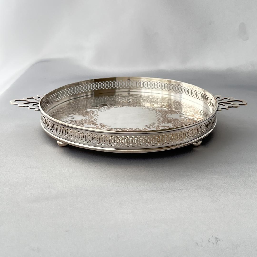 カードトレー / ドリンクトレー 直径18cm【シルバープレート】