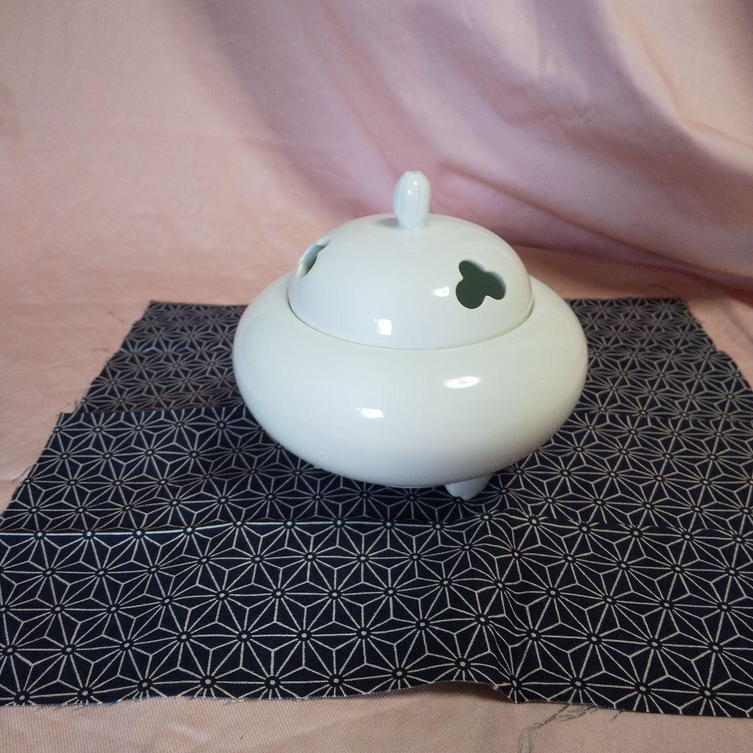 人間国宝 井上萬二作 白磁香炉